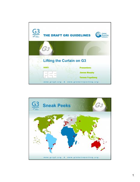 The Draft GRI Guidelines presentation, first PDF page