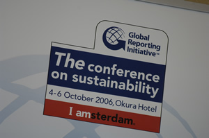 Conference sign showing 4–6 October 2006 at the Okura Hotel